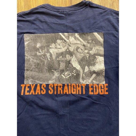 Texas Straight Edge GROW Blue Graphic Crew Neck Tee Hanes Small - Picture 8 of 8